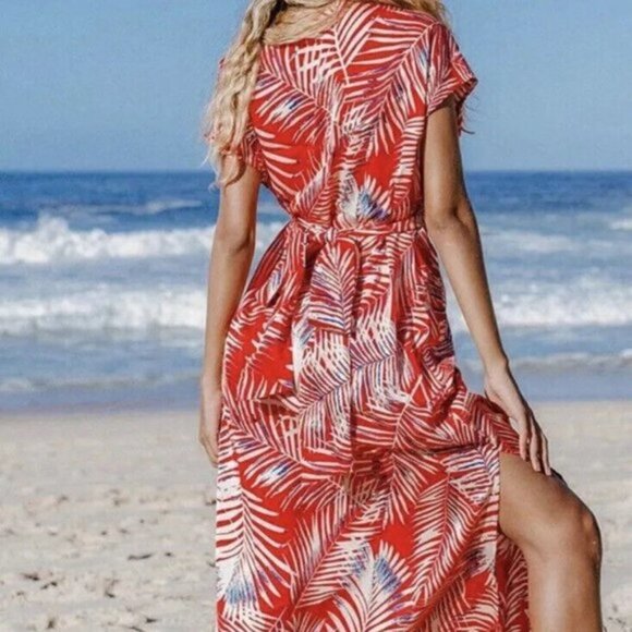 Emmy Leafy Wrap Dress - S - Picture 2 of 5